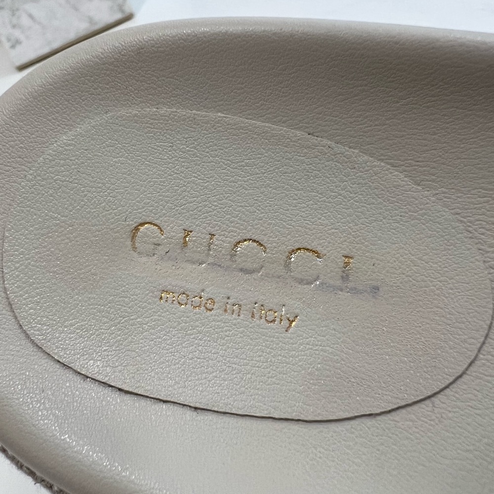 GUCCI Platform Multicolor logo print canvas slides - Picture 12 of 15